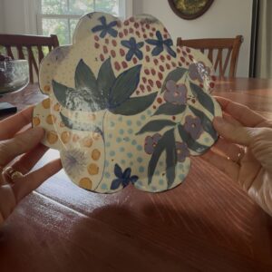 Lotus and Flowers Plate (Medium)